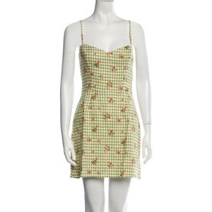 Reformation Plaid Print Mini Dress